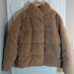 Patagonia Recycled High Pile Fleece Down Jacket XL nest brown